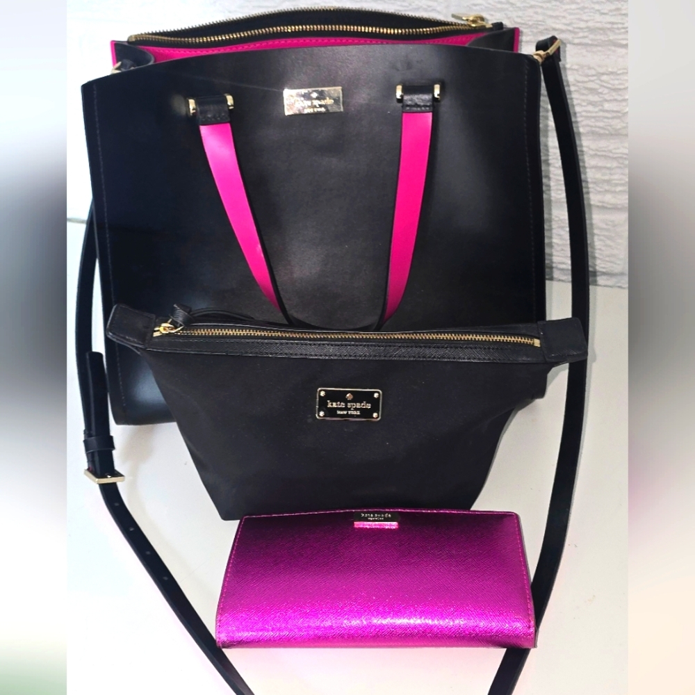 Kate Spade Black and Pink Purse Set